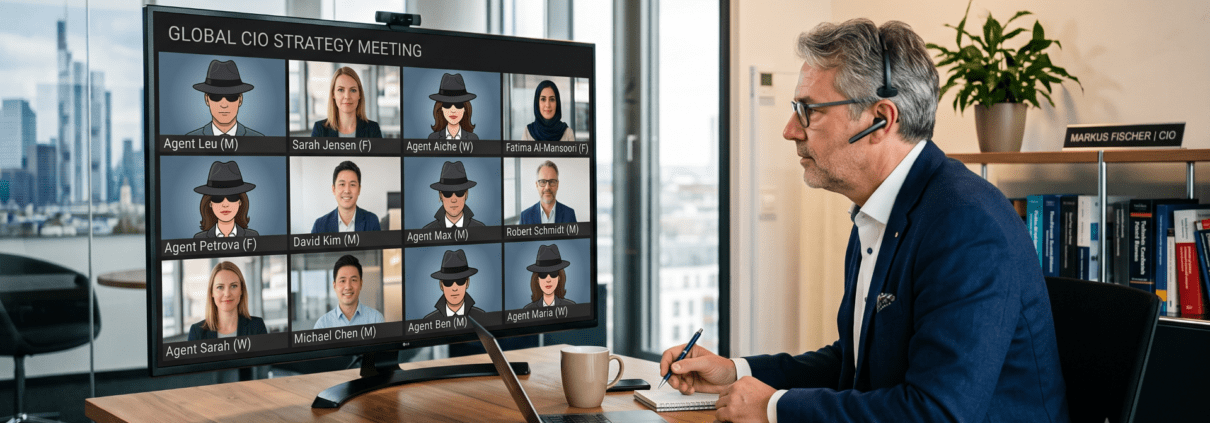 Das Multiagenten-Zeitalter fordert CIOs heraus. Bild mit KI erzeugt (Gemini Pro).